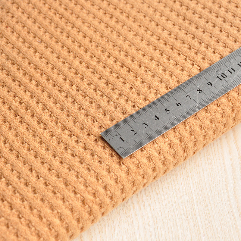 华夫格弹力针织毛线布料diy高领毛衣开衫上衣海绵垫