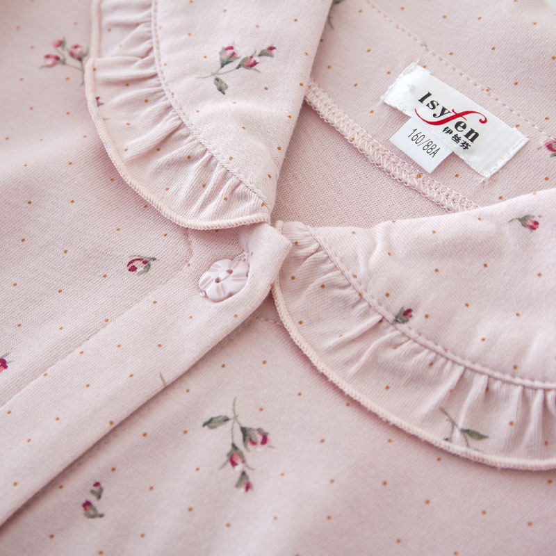 isyfen伊丝芬2020年秋冬专柜新品39948纯棉印花长袖睡衣裤家居服