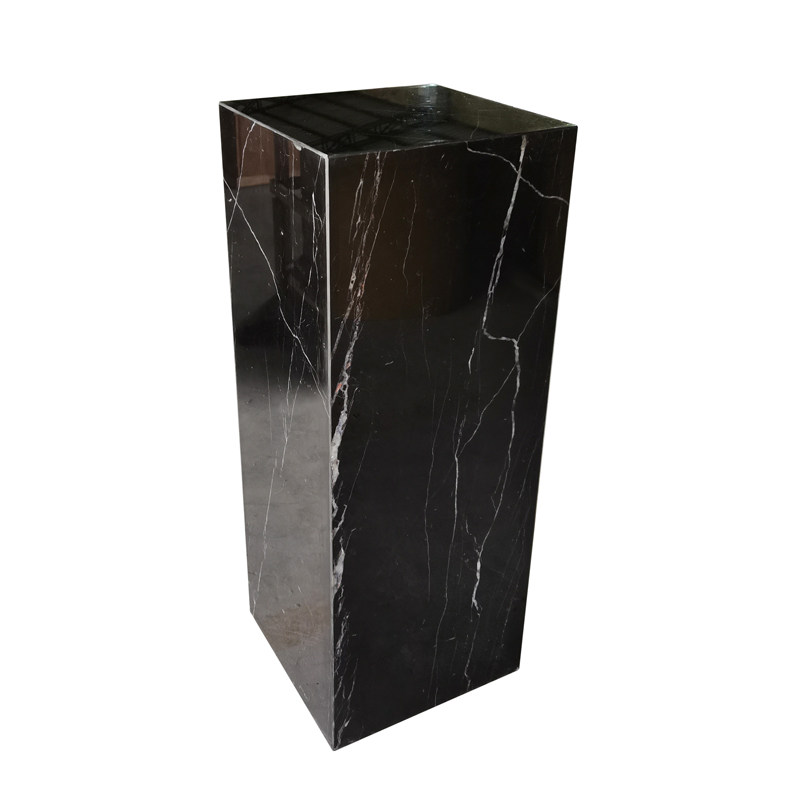 大理石底座天然黑白根轻奢玄关摆件窗台石雕塑定制护石墩子梧桐树