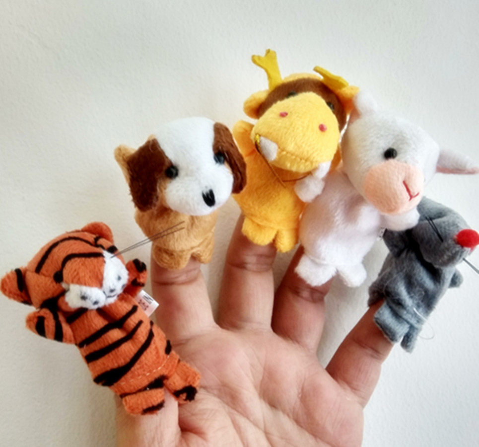 毛绒布艺玩具手指亲子游戏生肖动物指偶生日毛绒布艺类玩具