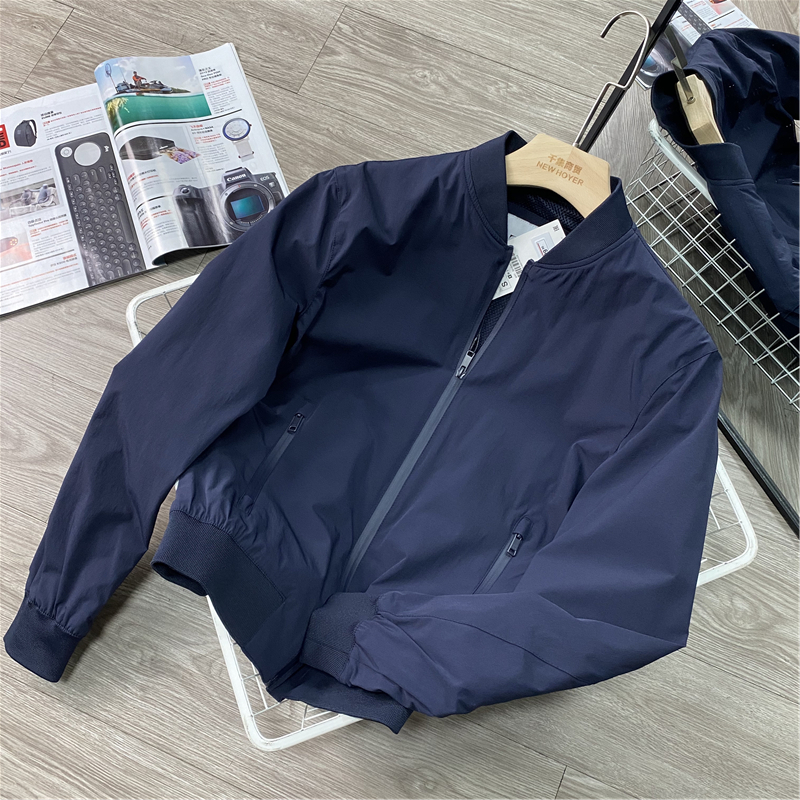 外贸西班牙单！春季简约百搭时尚休闲修身飞行夹克男棒球领外套潮