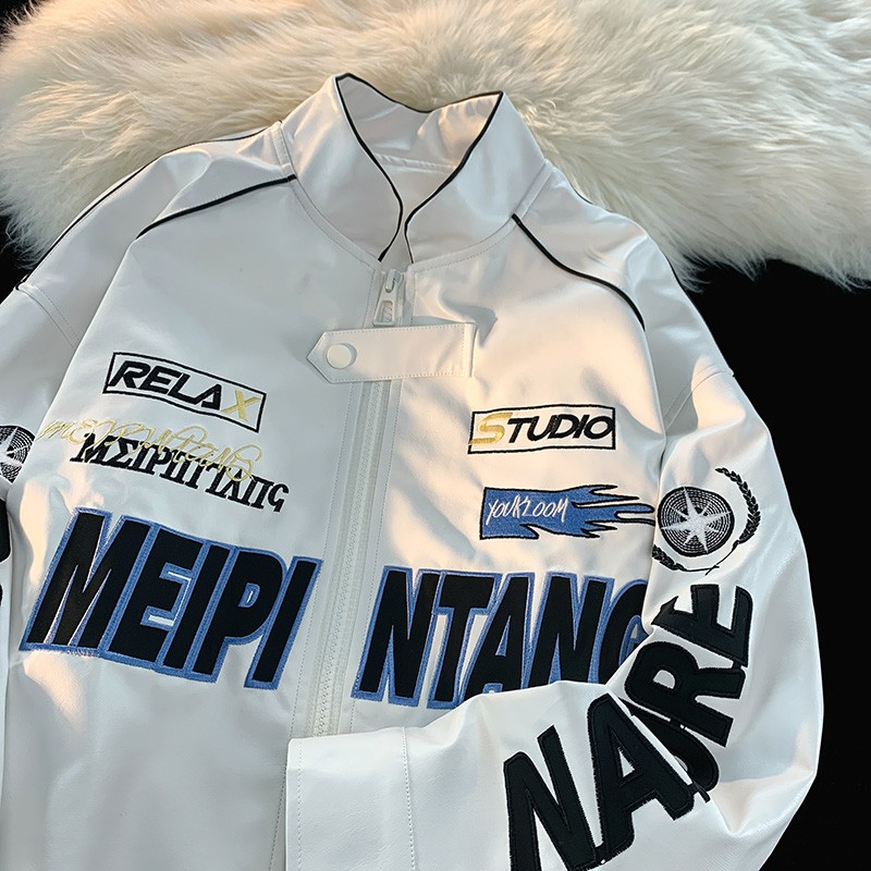 美式夹克外套男春秋街头飞行员机车服hiphop潮牌宽松大码痞帅上衣