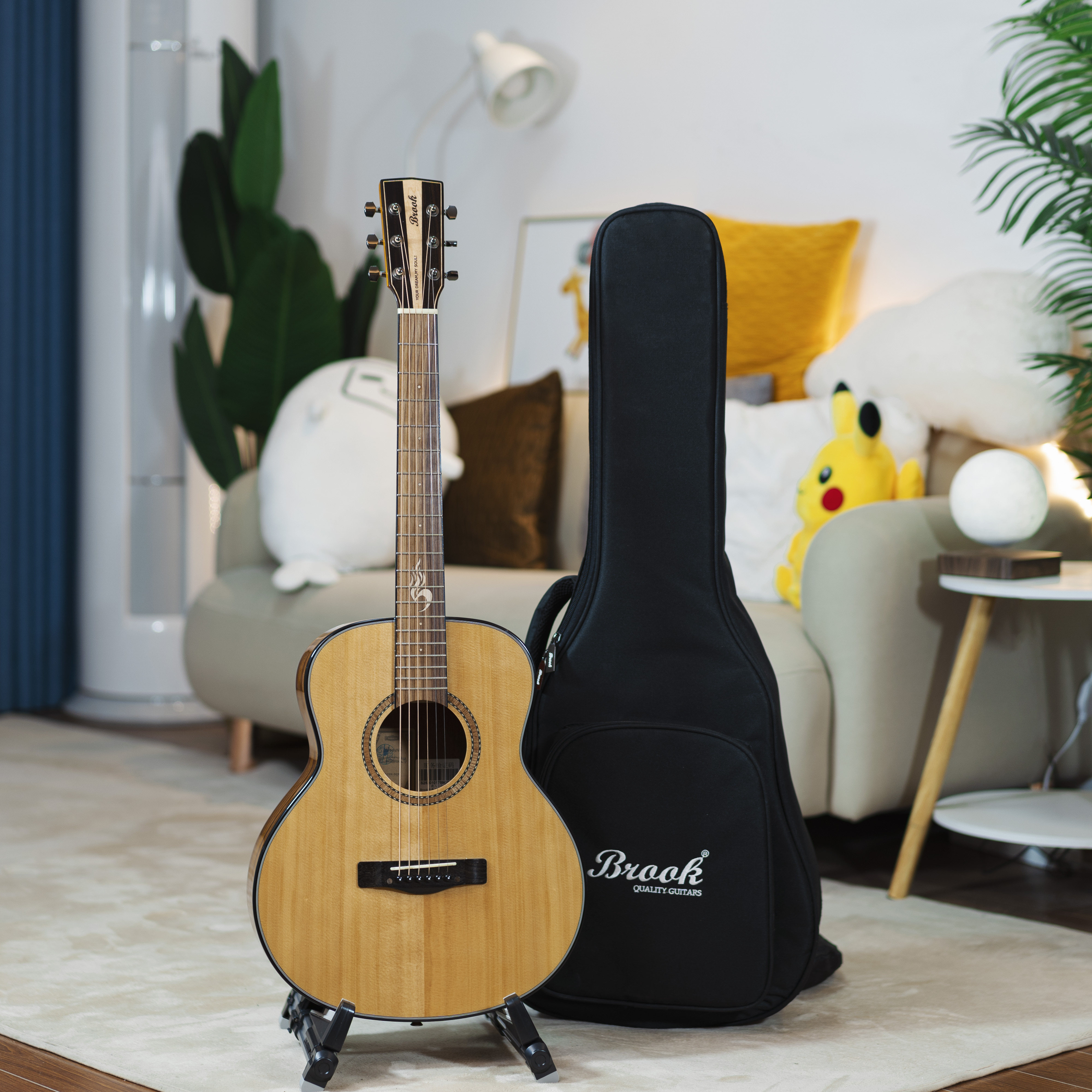 山山吉他布鲁克s25云杉面单41寸民谣单板电箱吉他民谣吉他