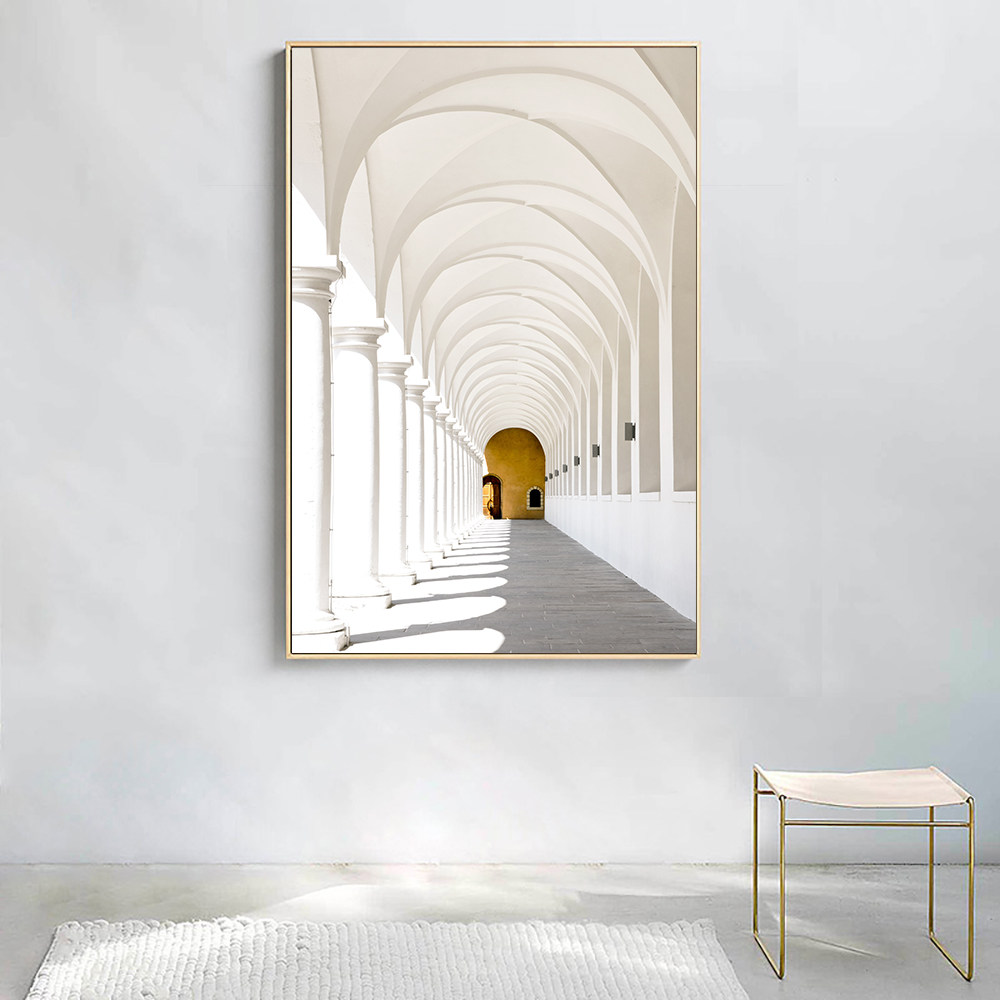 延伸空间北欧现代玄关走廊装饰画餐厅客厅落地画样板间过道艺术画