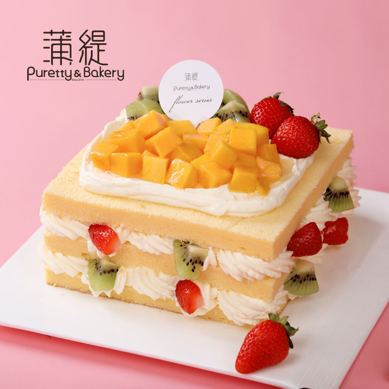 蒲缇烘焙花甜8寸网红韩式豆沙动物奶油生日蛋糕新鲜生日蛋糕