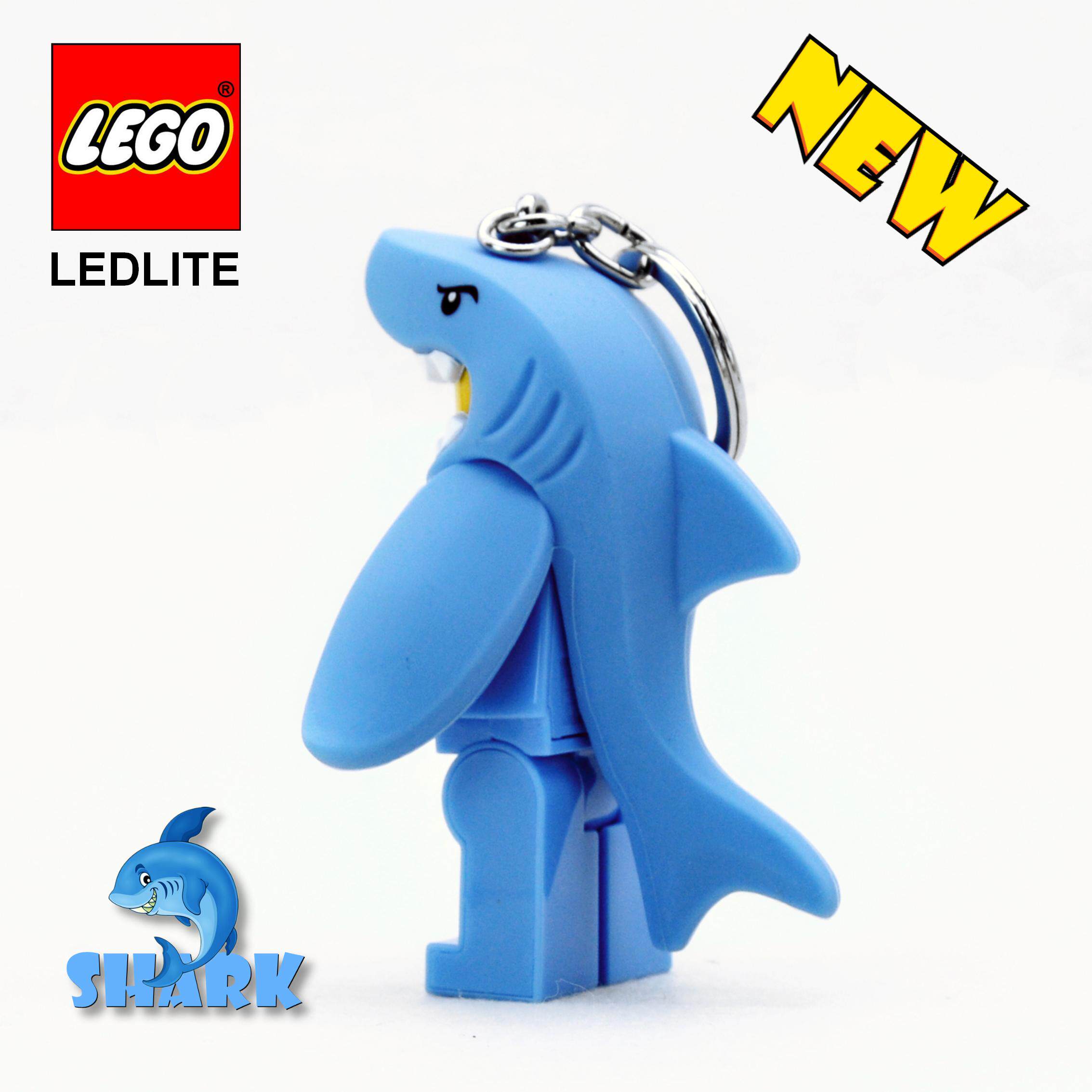 正品lego乐高鲨鱼人led发光钥匙扣软萌可爱创意钥匙扣