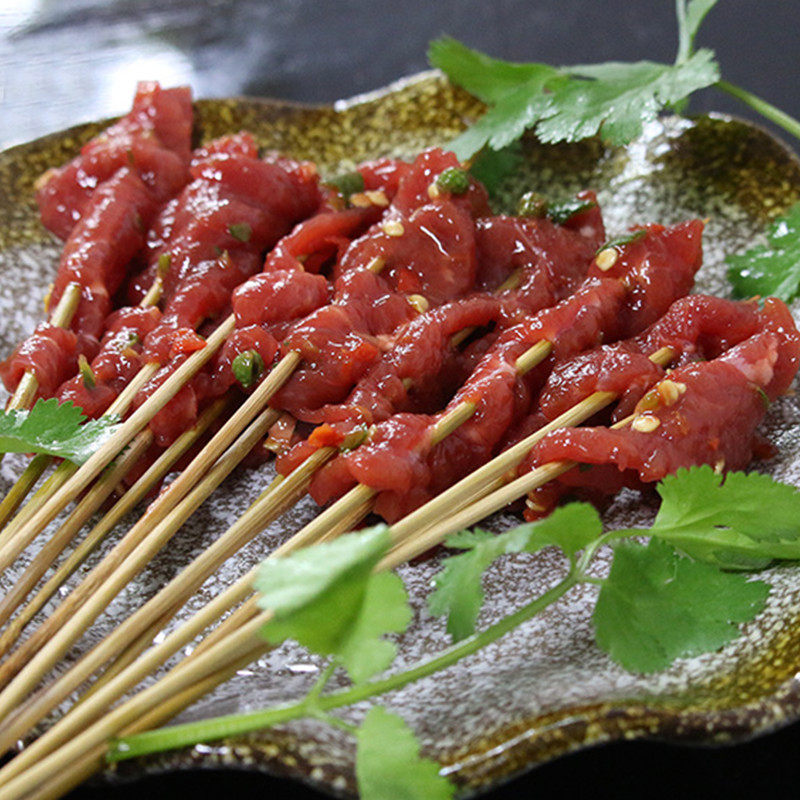 火锅食材藤椒牛肉冷冻食品串串食材秘制牛肉新鲜藤椒牛肉串4斤/袋