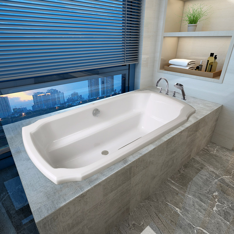 toto珠光浴缸家用嵌入式成人卫生间日式深澡浴盆普通浴缸