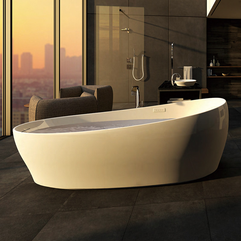 toto晶雅气泡冲浪按摩浴缸独立式家用按摩浴缸