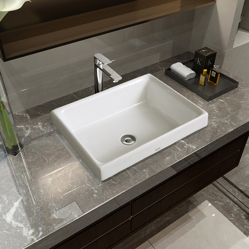 toto台上洗脸盆智洁家用方形桌上洗手盆洗漱面盆台上盆