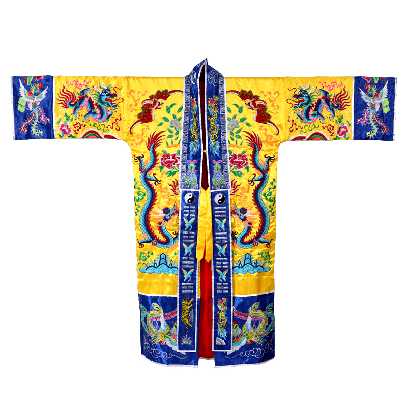 佛缘佛具 道教服装 道士服 高功衣 法衣 九龙道袍 刺绣黄袍 正一