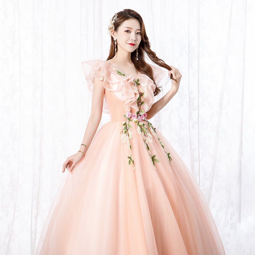 礼服艺考独唱女长款美声蓬蓬新款声乐舞台主持礼服