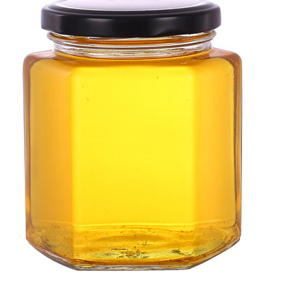 六棱六角蜂蜜玻璃瓶子密封罐带盖酱菜果酱瓶辣椒酱黄桃水果罐头瓶