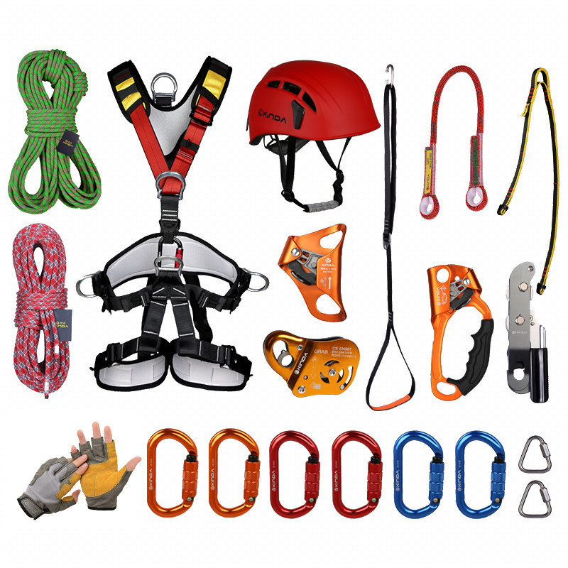 安索 户外攀岩装备登山绳索套装速降攀登上升下降器索降探险装备