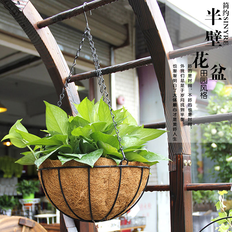 花盆椰棕吊篮多肉绿萝吊兰家用悬挂式垂吊花篮花盆