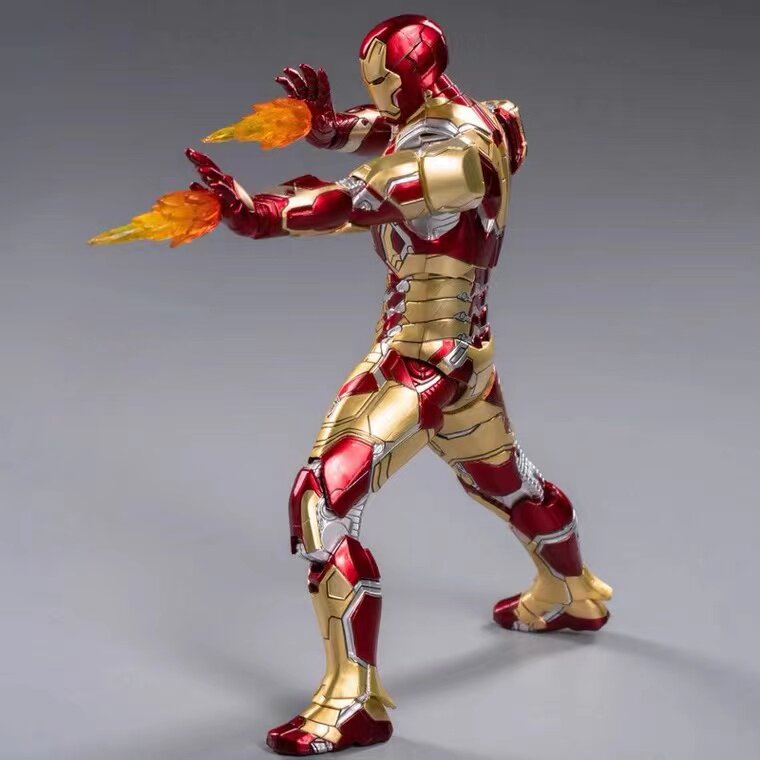 新品正版中动漫威复仇者联盟发光mk42钢铁侠7寸手办