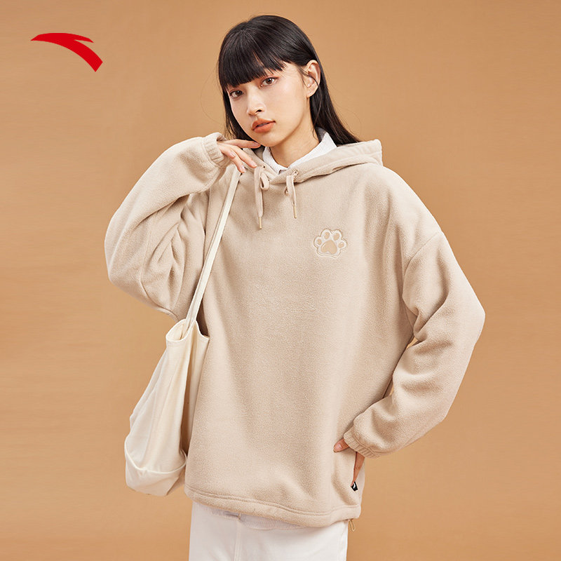 安踏喵爪绒绒丨加绒保暖连帽卫衣 - 淘乐搜