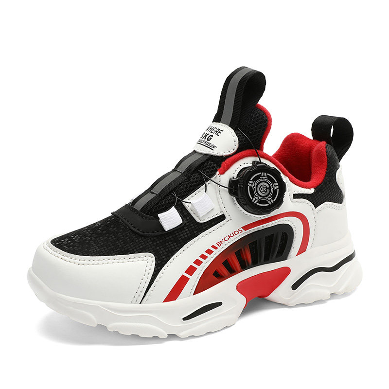 旋转纽扣童鞋儿童运动鞋女童鞋子秋冬季加绒二棉运动鞋