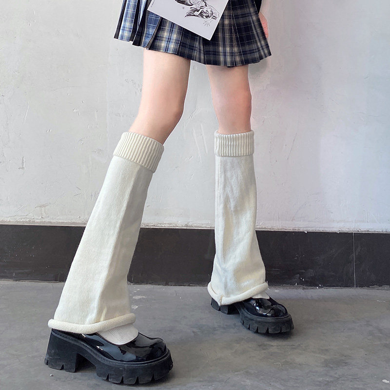 夜间教习室袜套喇叭原宿风jk中筒堆堆袜子女冬春秋款阔腿腿套y2k