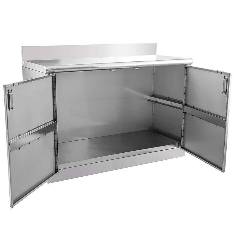 不锈钢家用推掩门厨房桌子打荷操作收纳置物商面商用厨房操作台
