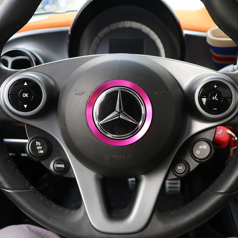 适用1520款奔驰smart汽车方向盘装饰斯玛特内饰改装车汽车贴片