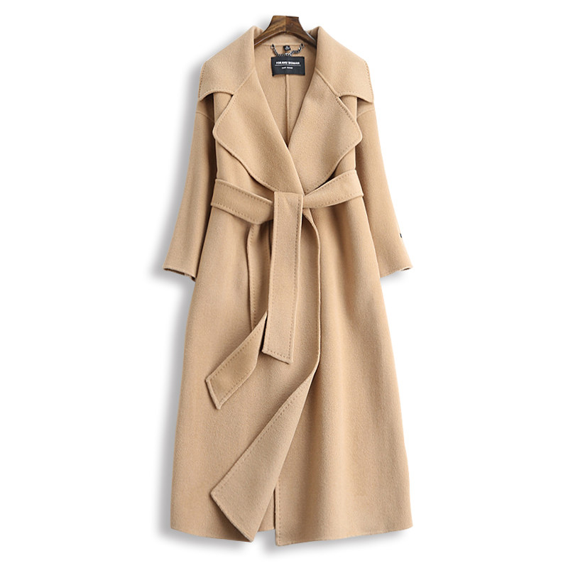 大衣2021双面外套毛呢显瘦羊绒羊毛秋冬中长毛呢外套