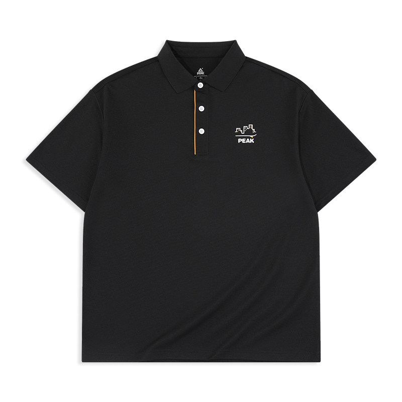 匹克商务上衣简约纯色休闲短袖上班新款翻领运动t恤