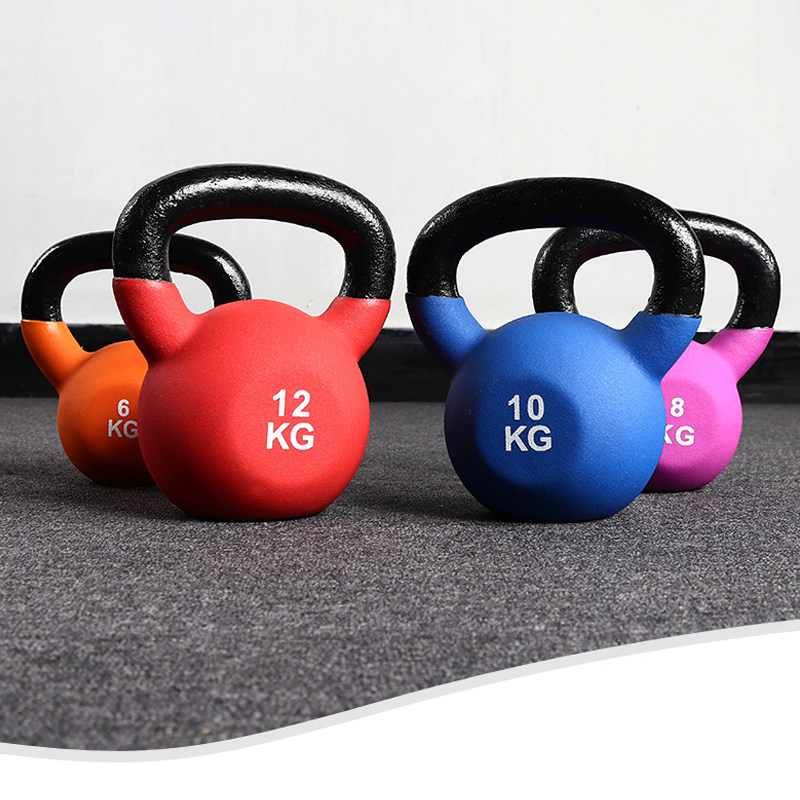 健身深蹲壶420kg女性男士竞技浸塑壶铃球提壶亚铃哑铃