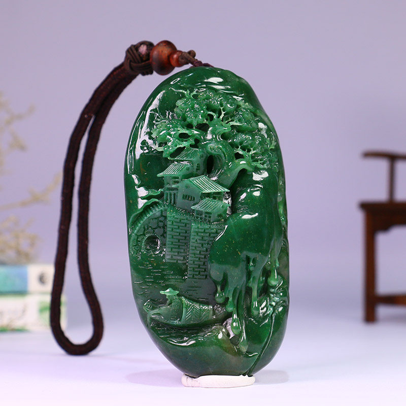 涵韵珠宝独山玉山山水手把天然玉石玉雕手玩件珠宝奇石