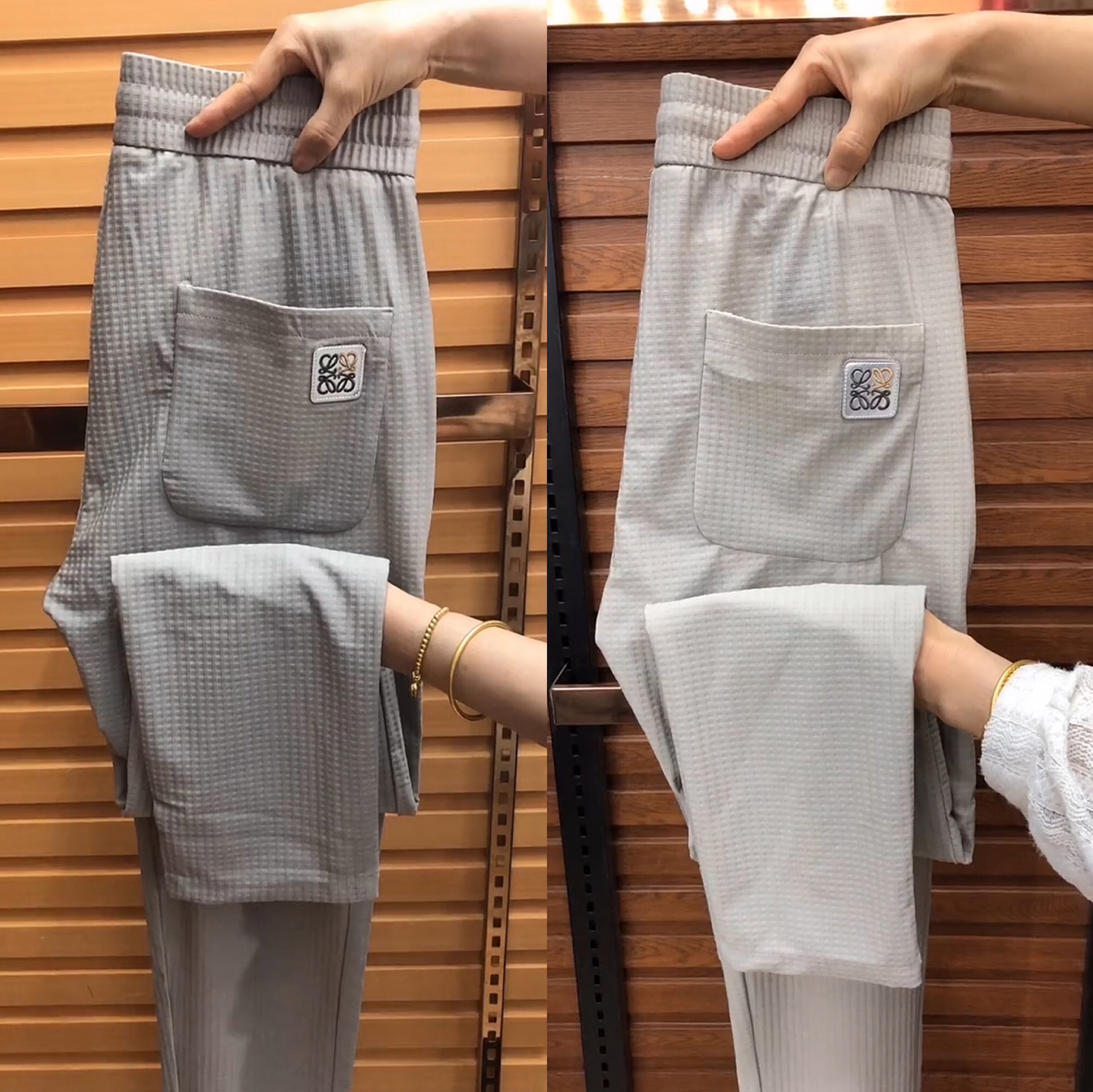 夏季轻薄透气速干冰丝空调裤中弹力长裤男士休闲裤