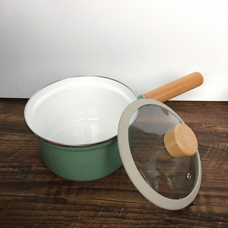 瑕疵搪瓷珐琅小清新奶锅防溢型宝宝辅食电磁炉燃气奶锅