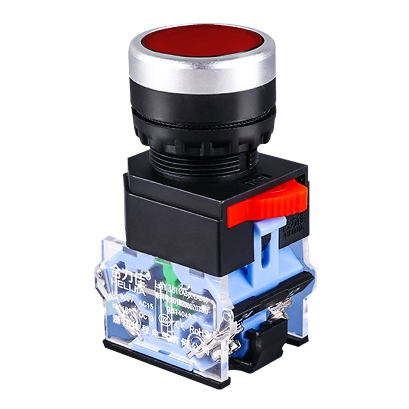 按钮开关控制键电源点动小自锁复位lay38-11bn启停启动合力佳