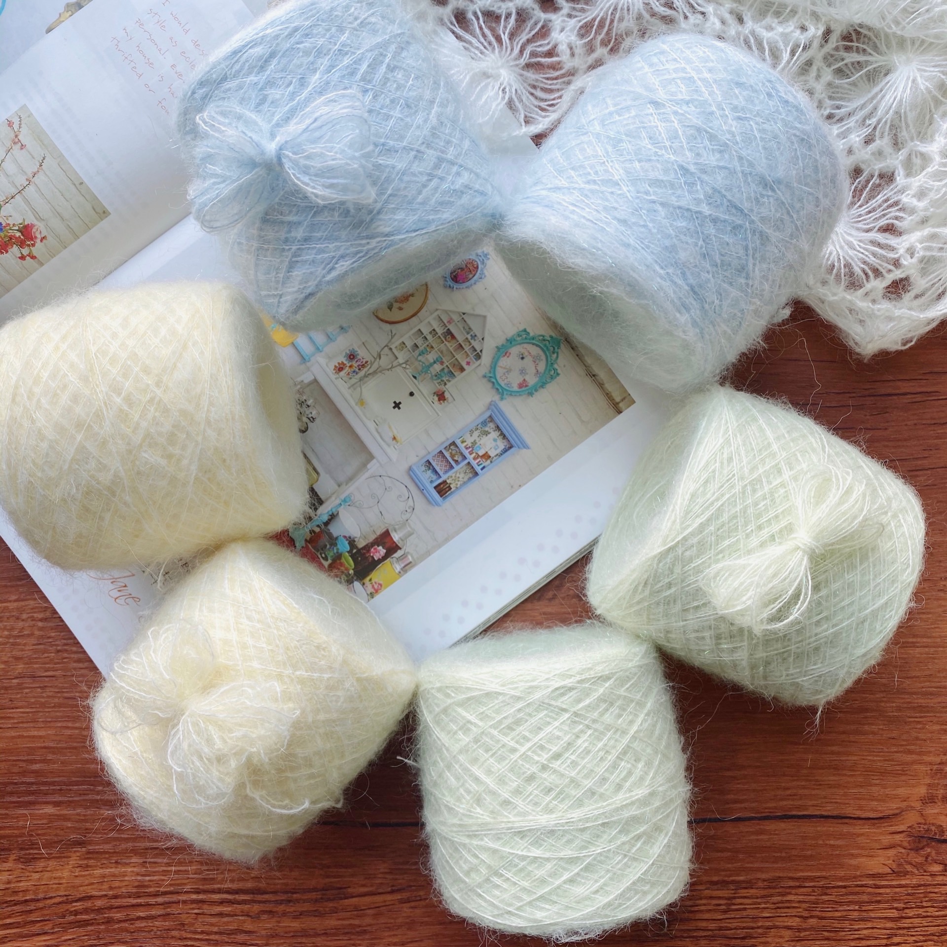 摩根特色幻闪小马海细线蕾丝钩针针棒针编编织毛线