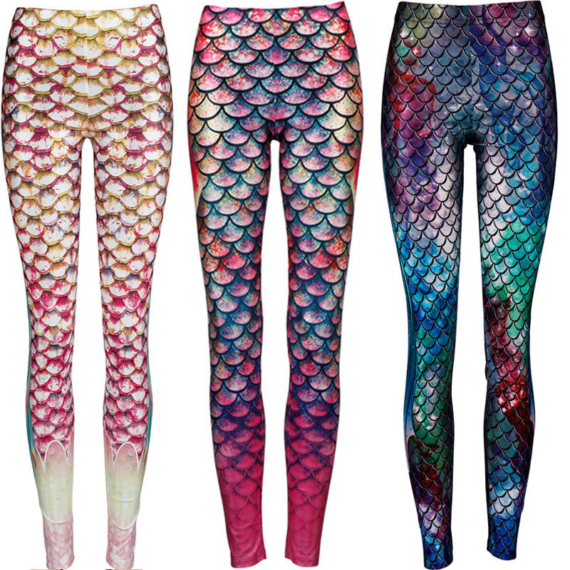 美人鱼鳞片潜水服水母女士浮潜泳衣防晒瑜伽运动打底裤