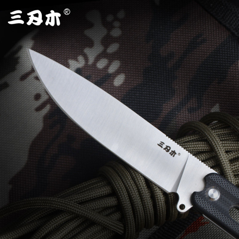 三刃木s731户外直刀随身高硬度野外求生刀军刀野外防身刀具军工刀