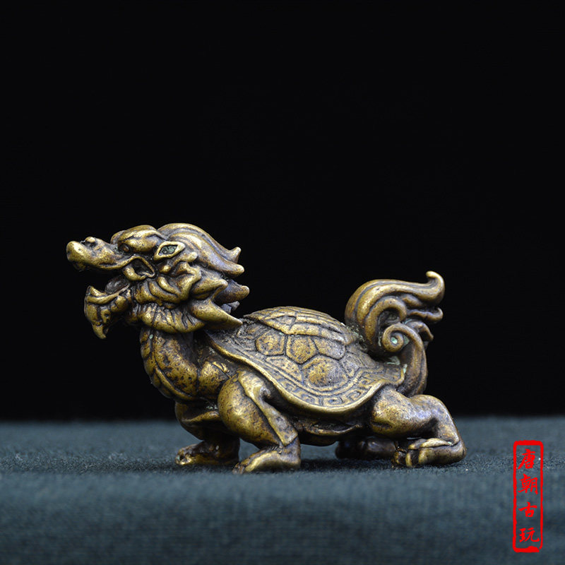 铜器古铜辟邪纳福瑞兽玄武龙摆件文镇书桌摆放摆件