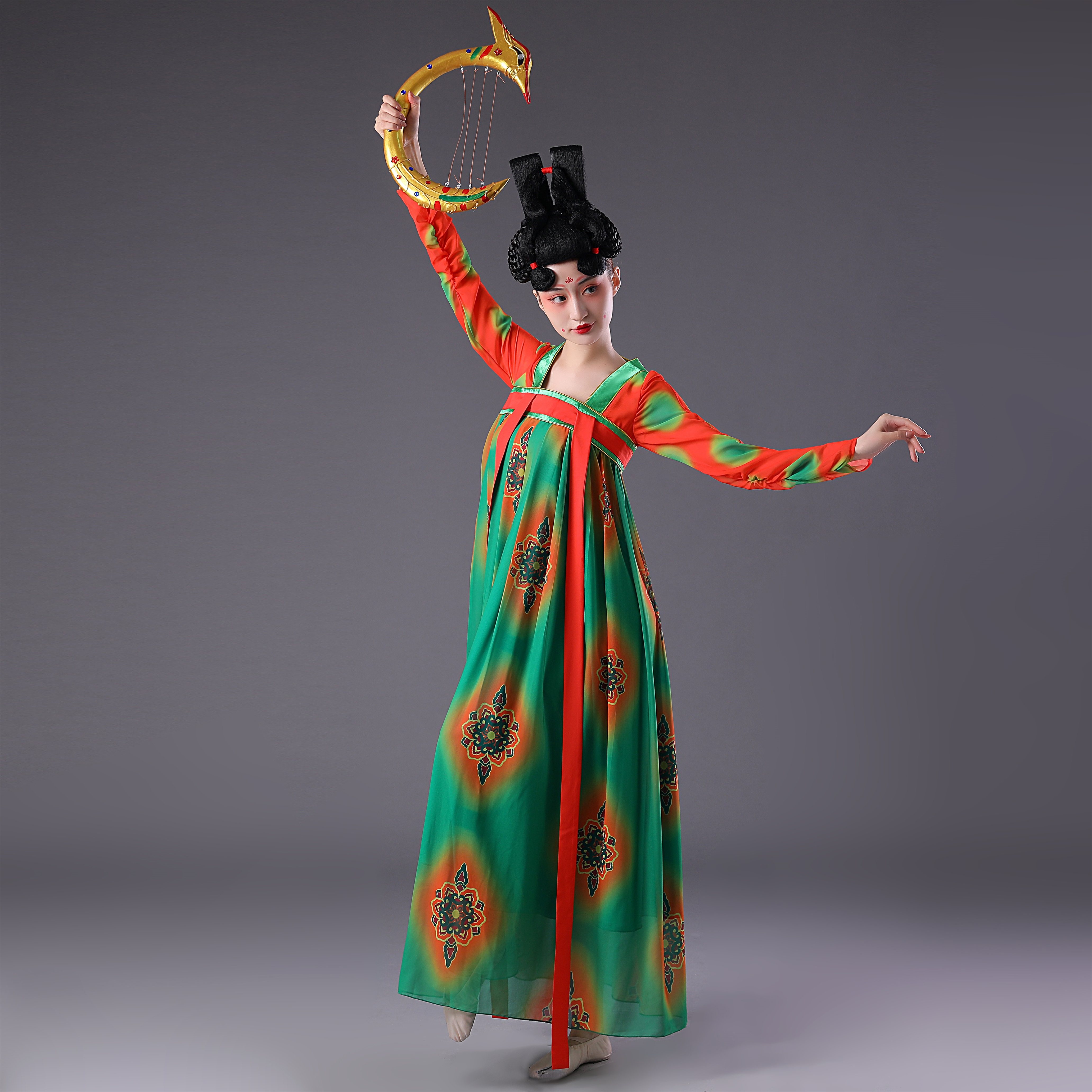 艺考郑州春晚唐宫夜宴舞蹈表演服唐齐胸襦裙民族服装