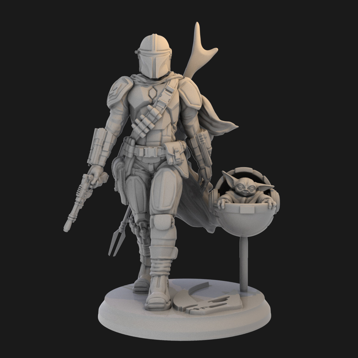 星球大战曼达洛人24gk白模12人偶3d打印树脂手办手办