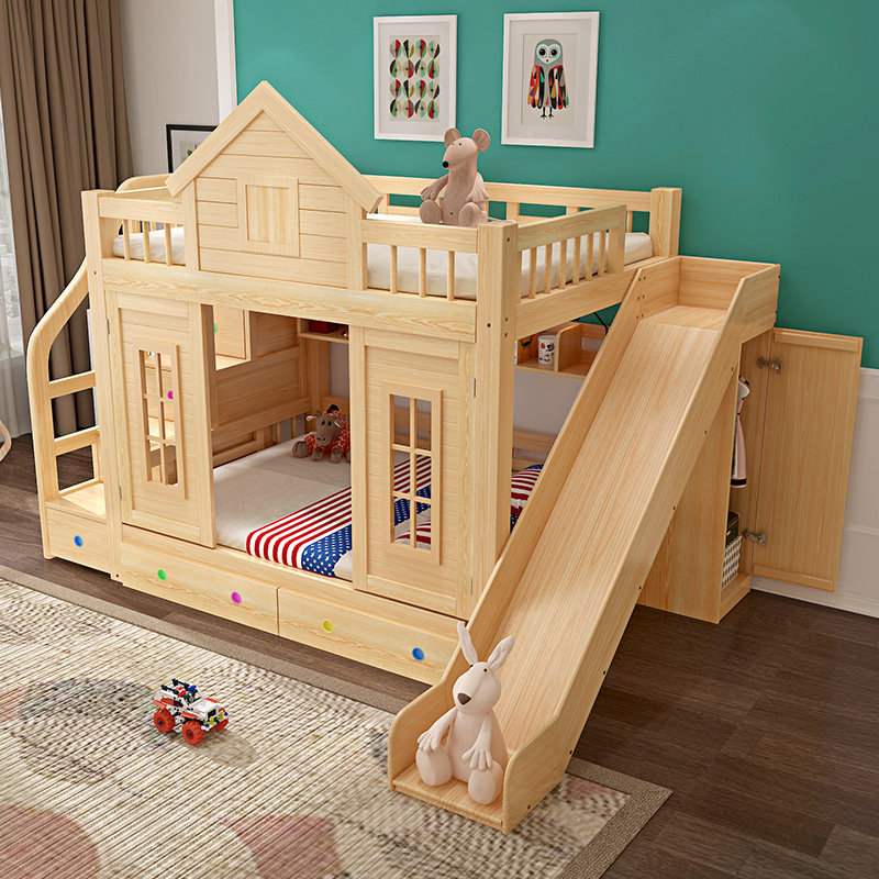 上下床多功能儿童床实木床高低铺床成人组合双层床现代简约子母床