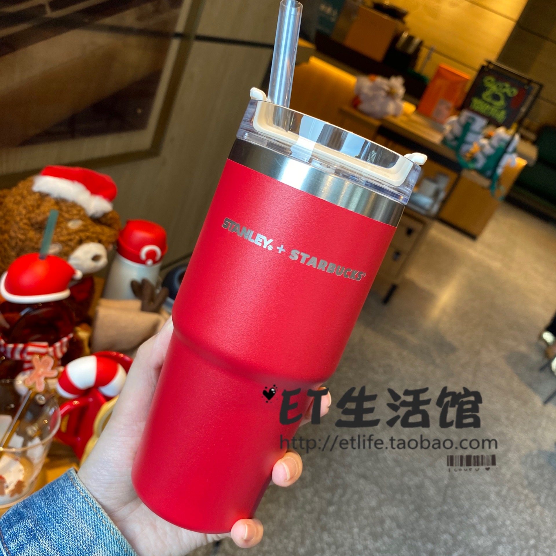 星巴克杯子红黑圣诞黑金stanley合作经典配色不锈钢保温杯