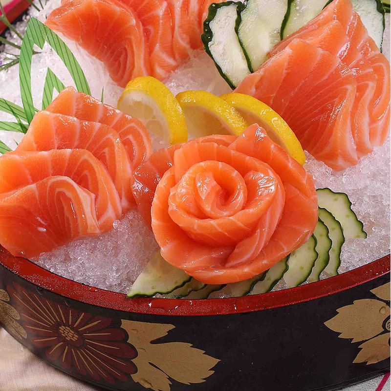 三文鱼原装烟熏新鲜三文鱼刺冰鲜切片即食多省三文鱼