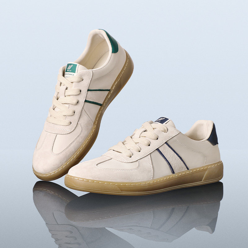 百丽小白男鞋2023新款休闲复古德训鞋透气板鞋子男潮鞋a1048am3