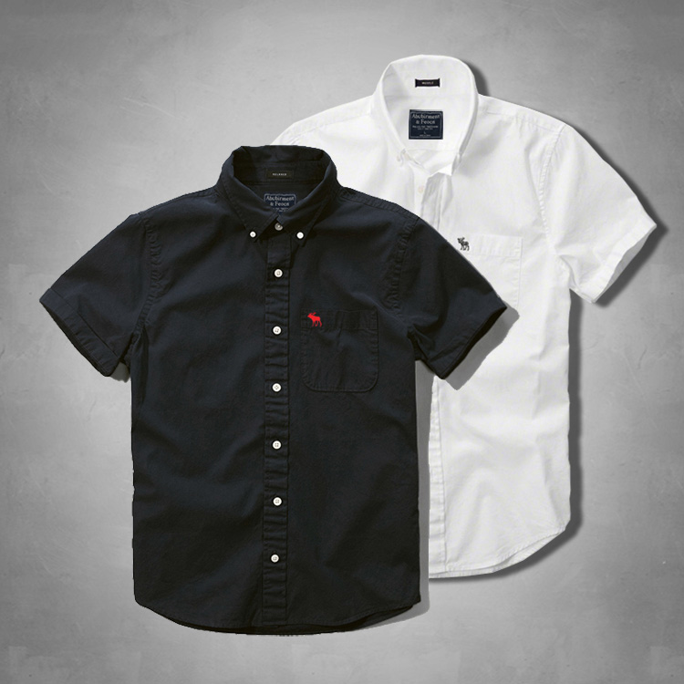 夏季新款纯棉短袖衬衫男士牛津纺衬衣休闲半袖潮纯色商务白衬衫