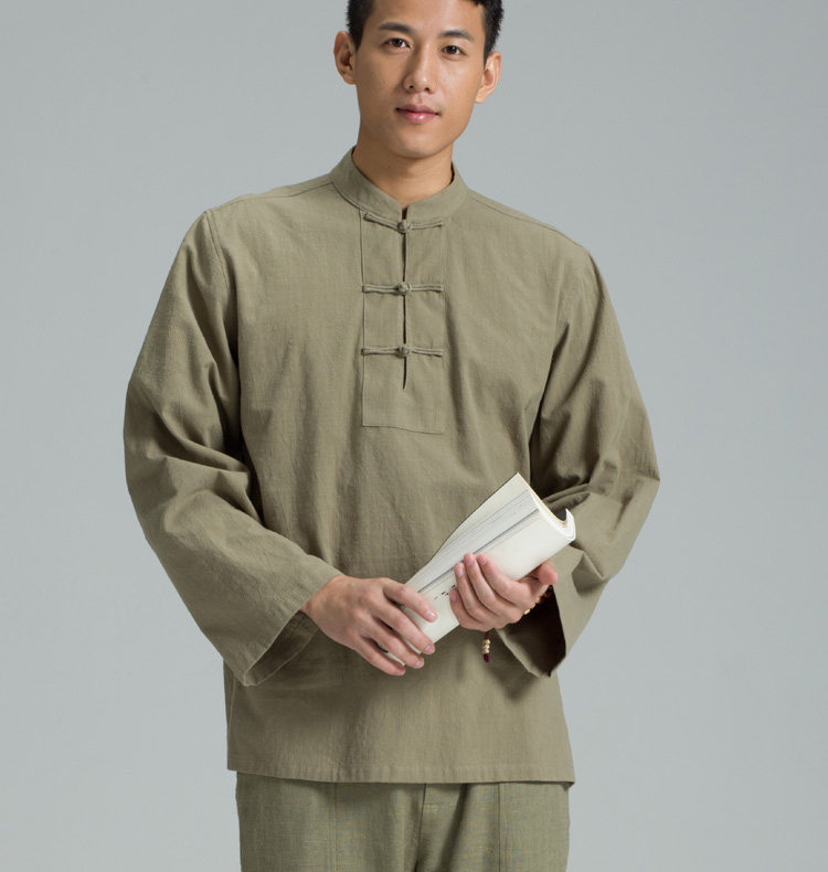 慈缘艺术家推荐中式男装唐装禅修打坐居士盘扣民族服装