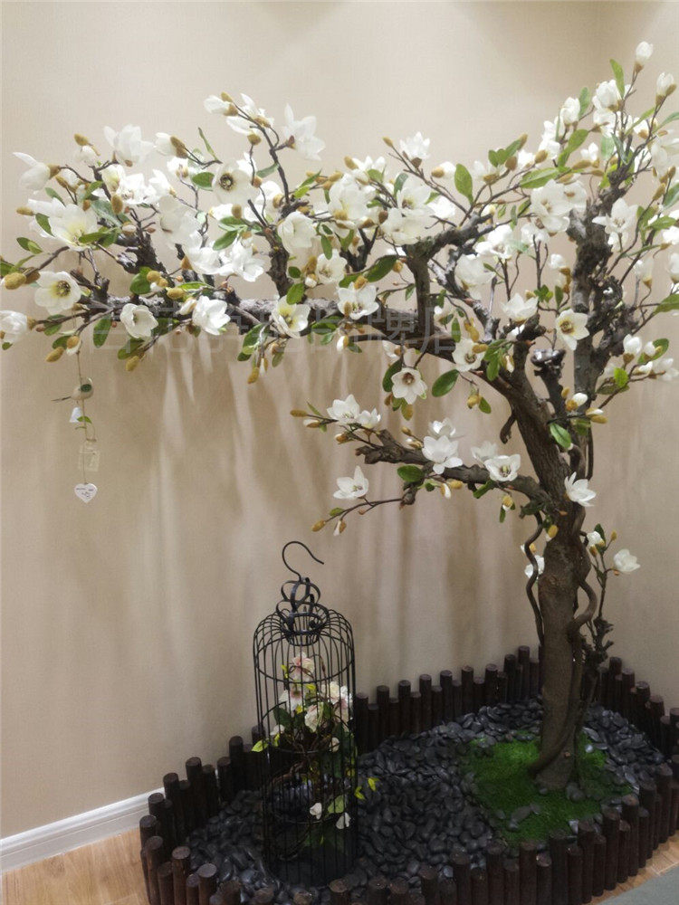 仿真玉兰花许愿树假树大型植物造型酒店室内客厅仿真绿植