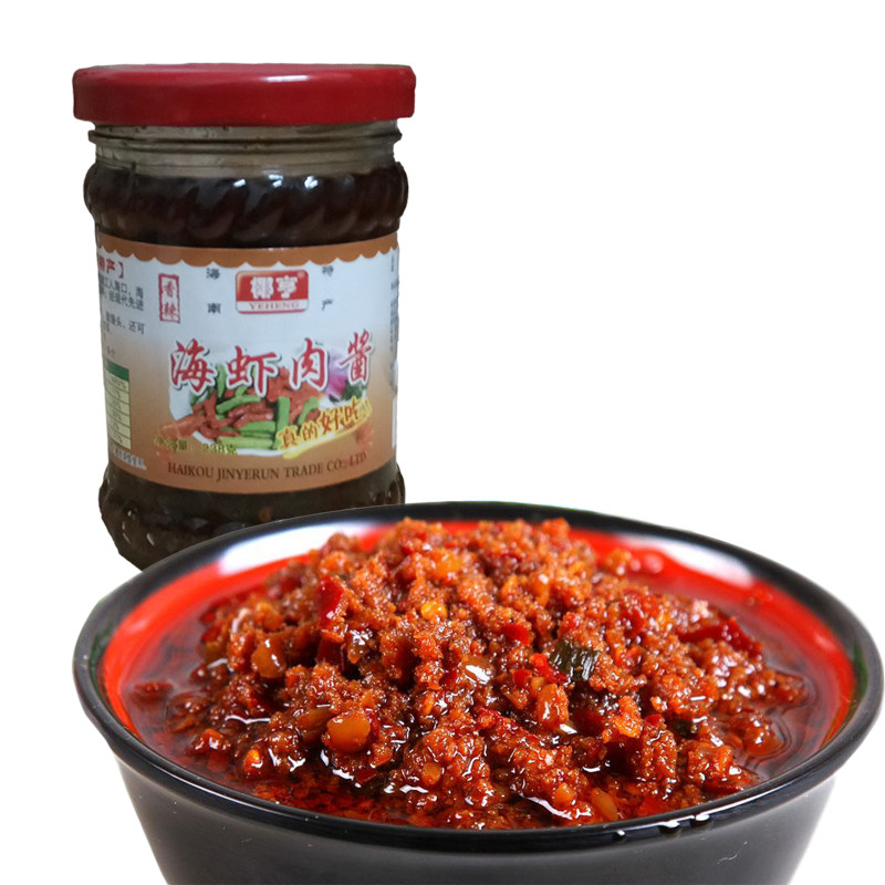 海南肉酱虾子手工包邮3瓶208g海虾特产酱椰虾酱
