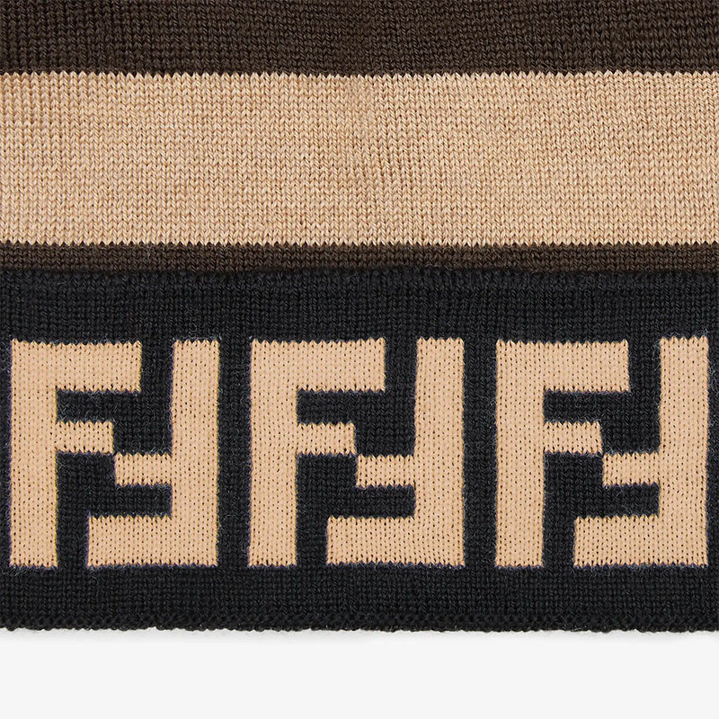 fendi芬迪ff标志羊毛男女同款针织帽