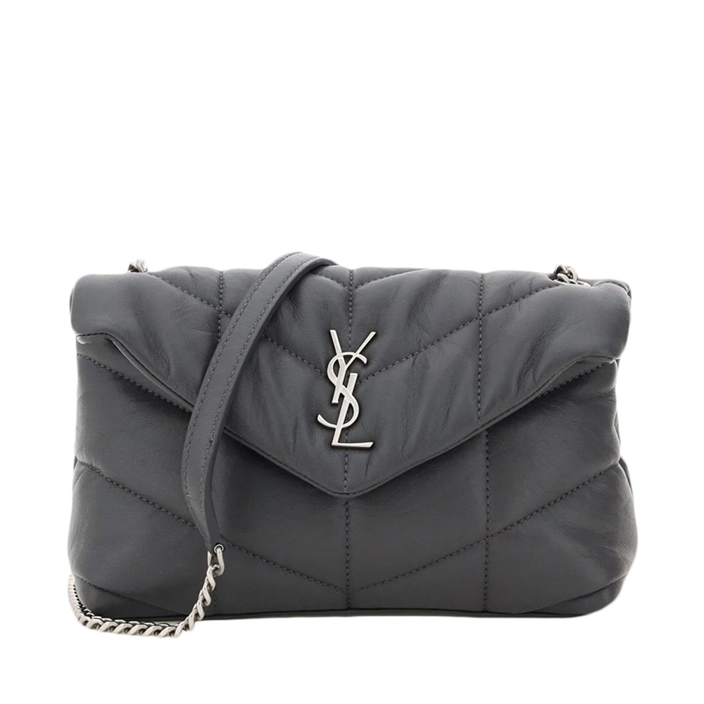 saintlaurentparis女士银色字母logo图案斜挎包女士包袋