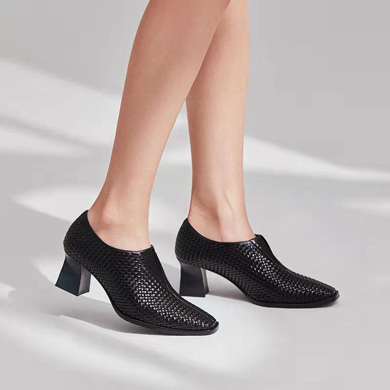 patricia帕翠西班牙原产新品小羊皮手工编织女单22335单鞋