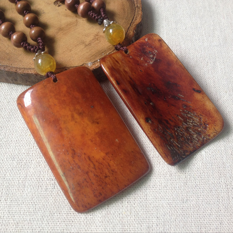 民族风挂饰项链长款复古牛骨头吊坠挂件饰品平安无事牌毛衣链男女